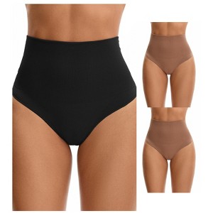 INSPIRE CHIC 3 Packs Women's Shapewear Tummy Control High Waist Shaping Panties Body Shaper Underwear - 1 of 4