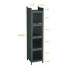 SKRAN Tall Bathroom Cabinet, Freestanding Fluted Floor Narrow Cabinet with Glass Doors and  Storage for Kitchen, Living Room - 3 of 4