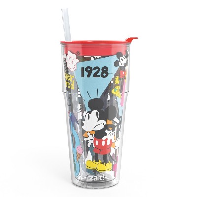 Zak Designs 16oz Double-Wall Insulation Travel Tumbler Plastic with Lid and Straw