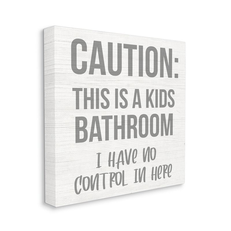 Stupell Industries Caution Kid's Bathroom Phrase Family Home Sign, 1 of 6