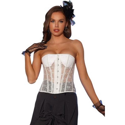 Allegra K Women's Underwired Comfortable Overbust Push-up Bandeau Bustiers