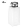 Unique Bargains Plastic Makeup Remover Nail Polish Push Down Alcohol Dispenser Bottles 3 Pcs 8.5oz White - 3 of 4