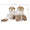 NAYSAYE Playground Slide Toddler Climber Playset with Tunnel and Basketball Hoop for Indoor Outdoor Fun, Brown, 72"*66.1"*69.45" - 3 of 4