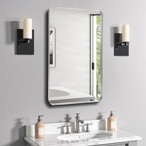 Rectangle Wall Mirror with Aluminum Frame for Bathroom, Bedroom, Living Room, Entryway - 1 of 4