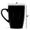 Elanze Designs Color Pop White Black Exterior 16 ounce Glossy Ceramic Mugs Matching Set of 4 - 4 of 4