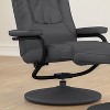 Flash Furniture Rachel Contemporary Multi-Position Recliner and Ottoman with Wrapped Base in Gray LeatherSoft - 4 of 4