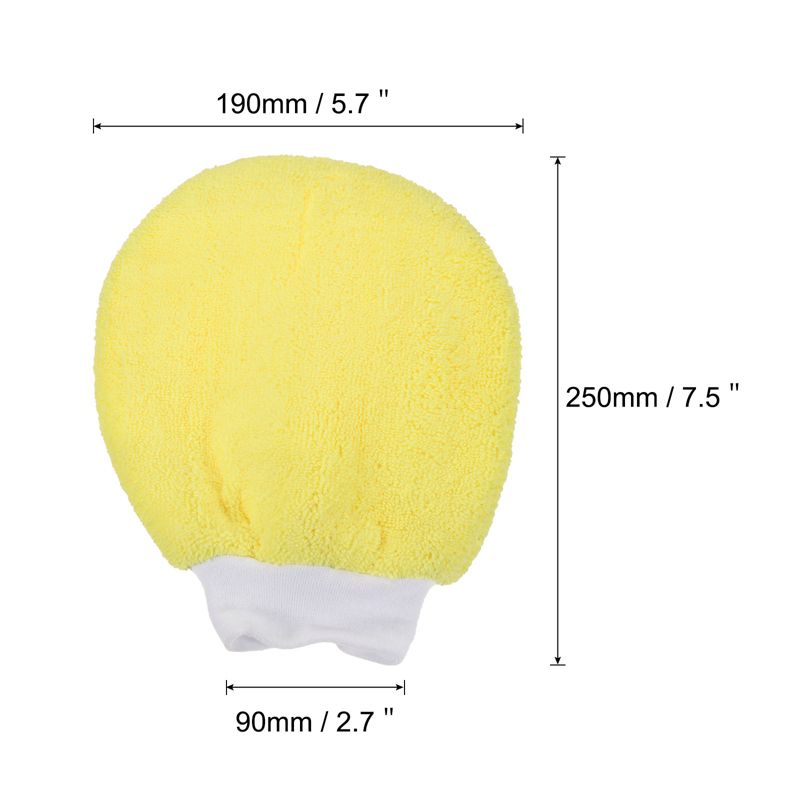 Unique Bargains Microfiber Wash Mitt Scratch Free Round Dusting Gloves for House Cleaning Washing, 2 of 7