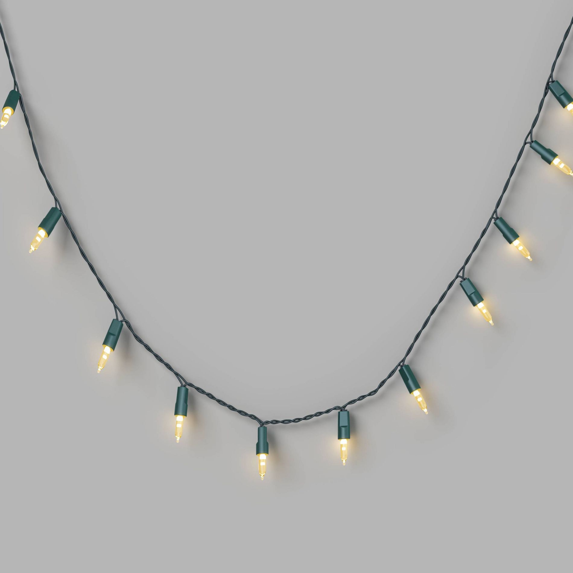 50ct LED Battery Operated Christmas Hybrid Miniature String Lights Warm White with Green Wire - Wondershop™