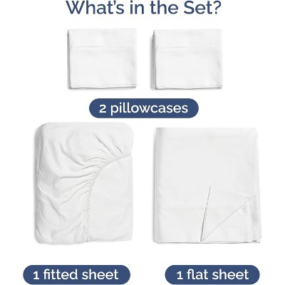 King White Bamboo and Polyester Deep Pocket Sheet Set
