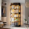 Glass Display Cabinet with Doors, 5 Tier Modern Curio Cabinet with RGB LED Lights, Tall Glass Showcase Storage Cabinet for Collectibles and Decor - 2 of 4