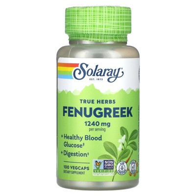 Solaray True Herbs, Fenugreek, 100 VegCaps (620 mg per Capsule)