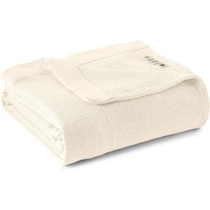Whisper Organics, 100% Organic Woven Cotton Blanket, Breathable GOTS & Fairtrade Certified, Natural Color - Queen/Full - 1 of 4