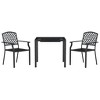 vidaXL Garden Dining Set Anthracite Powder-Coated Steel 3 Piece Set - 31.5" Table Length 2 Items - 3 of 4