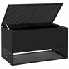 Cushion Box Black PE Rattan, Powder-Coated Steel, Polyester vidaXL - 3 of 4