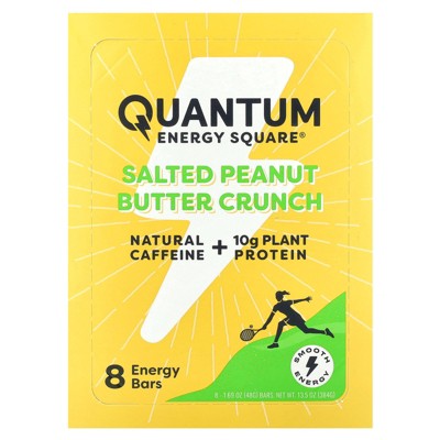 Quantum Energy Square: Energy Bar with Caffeine & 10g Protein. Delicious Healthy Snack On The Go. (Vegan, Gluten-free, Soy-free, Dairy-free). Flavor: