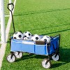 Vynxaria Folding Wagon Garden Shopping Beach Cart (Blue) - 2 of 4