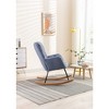 VASIP Teddy Fabric Rocking Gilder ,Wooden Rocking Legs Chair for Living Room,Ivory - 3 of 4