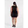 Women's S3 Sculpting Shirred Boat Neck Velvet Mini Dress - 3 of 3