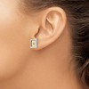 Chisel Stainless Steel Polished with 18k Gold Accent and .03 Carat Diamond Square Earrings - 4 of 4