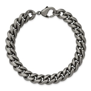 Chisel Stainless Steel Antiqued and Brushed 10mm 8.5" Curb Link Bracelet - 1 of 4