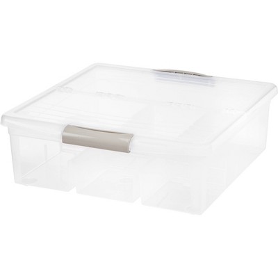 IRIS Large Divided Media Storage Box Clear