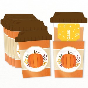 Big Dot of Happiness Fall Pumpkin Coffee Cup Gift Card Holders with Envelopes Halloween or Thanksgiving Money Holder Sleeves Nifty Gifty Pack Set of 8 - 1 of 4