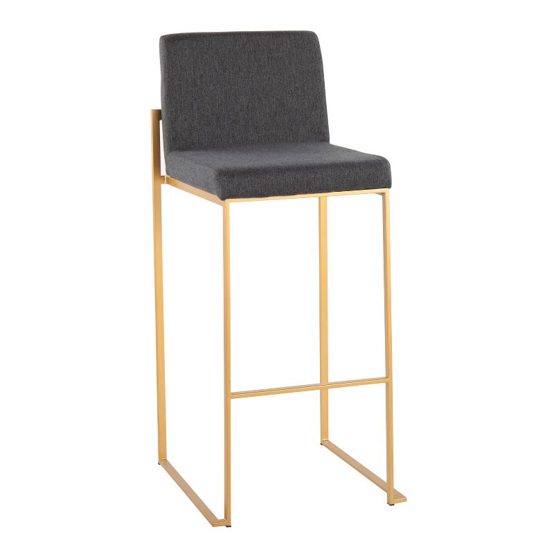Set of 2 FujiHB Polyester/Steel Barstools Gold/Charcoal - LumiSource, 3 of 10
