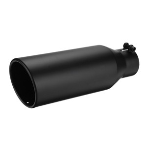 GOTGELIF 2.5" Inlet 4" Outlet Stainless Steel Car Exhaust Tip Exhaust Muffler with Rolled Edge - 1 of 4