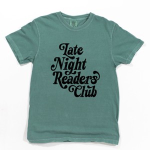 Late Night Readers Club Distressed - Women's Garment Dyed Graphic T-Shirt - 1 of 4