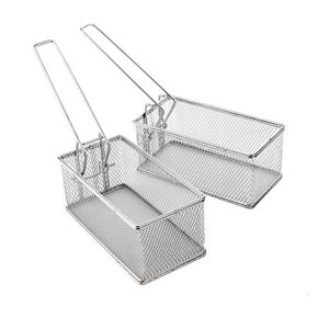 Curtis Stone 2-piece Stainless Steel Fry Basket Set Refurbished Silver - 1 of 2