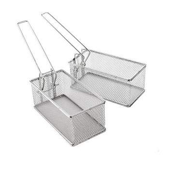 Curtis Stone 2-piece Stainless Steel Fry Basket Set Refurbished Silver