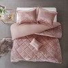 PAGED Duvet Cover Set Velvet Bedding Set with Throw Pillow, Quilted Diamond Top, Machine Washable - 3 of 4