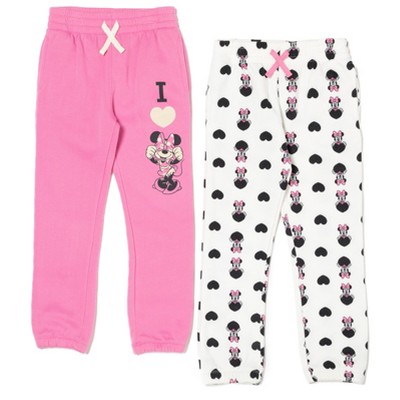 Disney Minnie Mouse Girls Fleece 2 Pack Jogger Pants Toddler