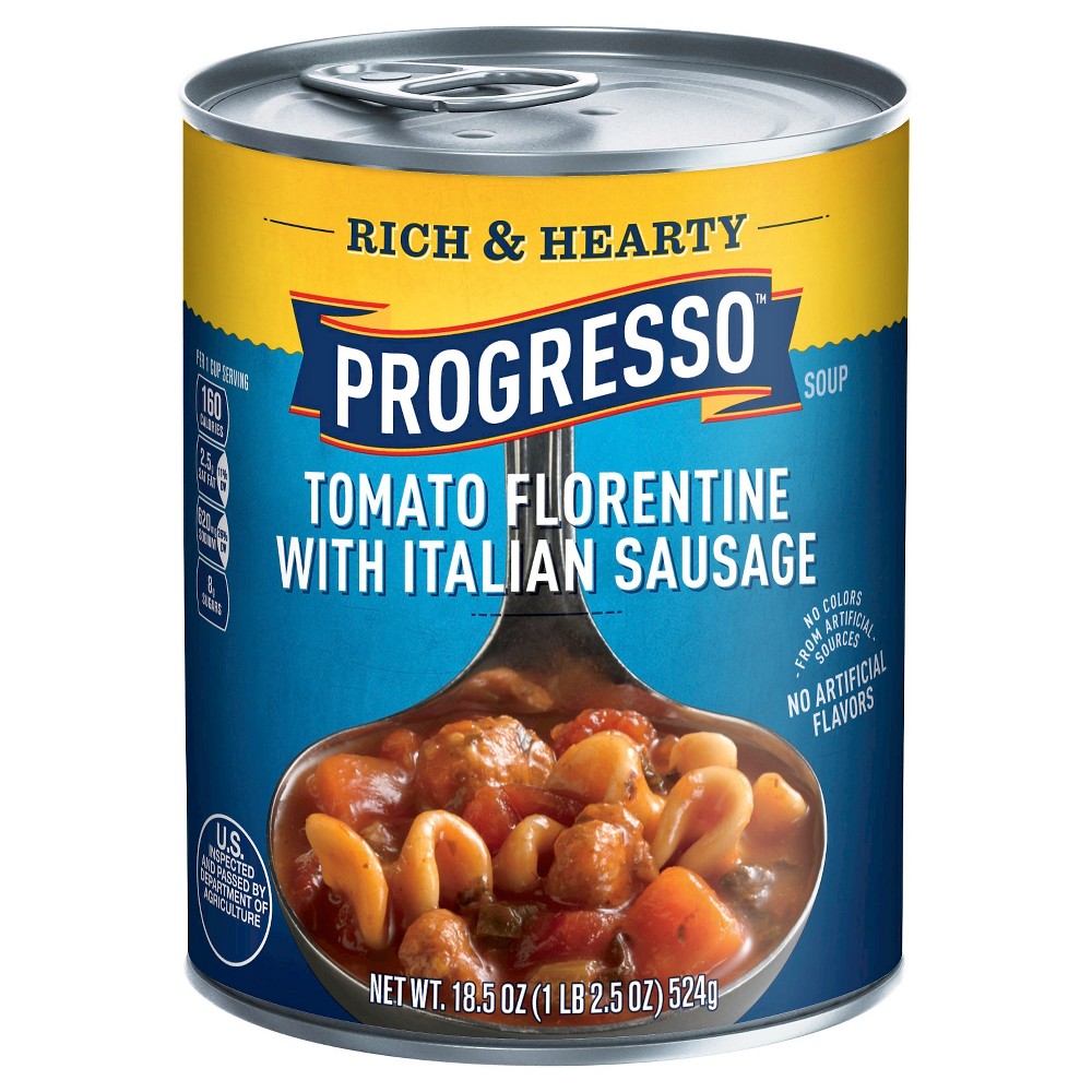 UPC 041196456592 product image for Progresso Rich & Hearty Tomato Florentine with Italian Sausage Soup 18.5 oz | upcitemdb.com