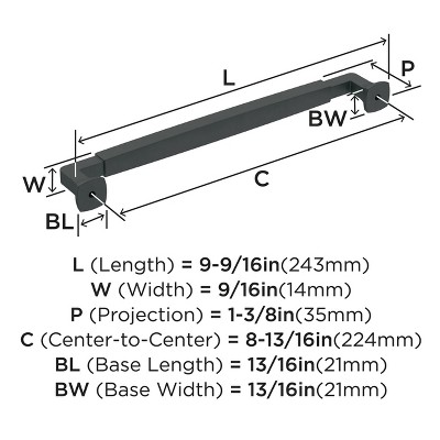 Matte Black Zinc Cabinet Drawer Pull with Mounting Hardware