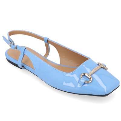 Journee Collection Womens Ceecy Sling Back Buckle Square Toe Flats