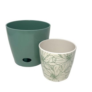 Self-Watering Indoor/Outdoor Plant Pot Set of 2 - 5" & 7" Round - 1 of 4