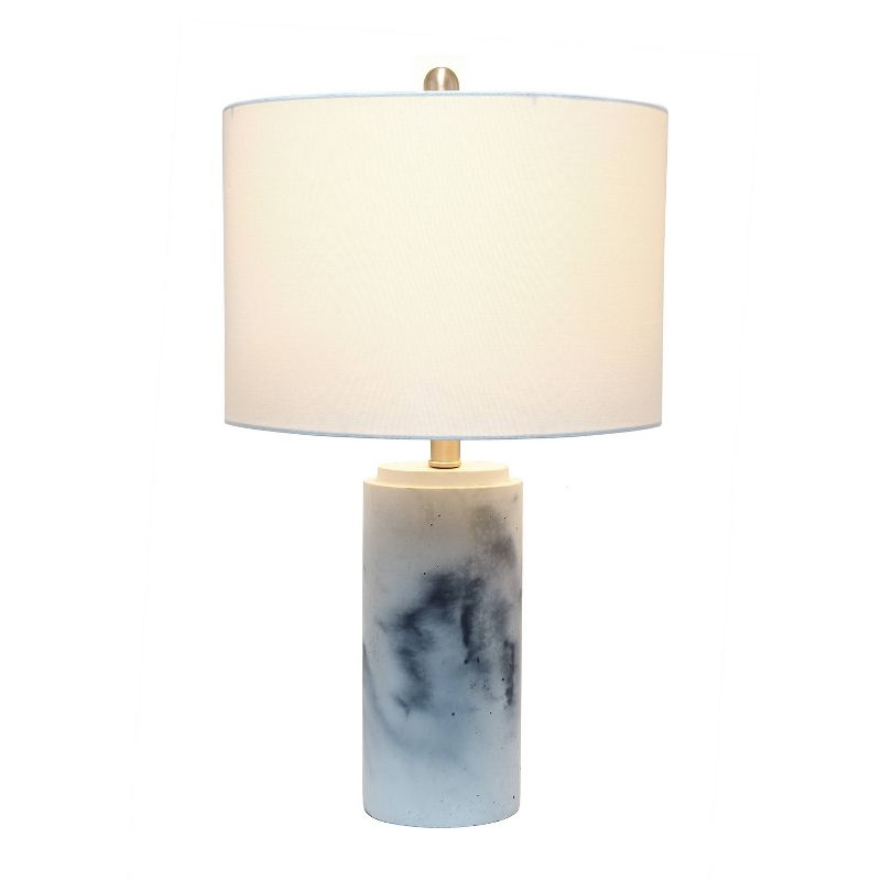 Marbleized Table Lamp with Fabric Shade White - Lalia Home, 3 of 9