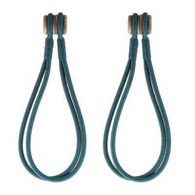 Evideco French Home Goods Magnetic Curtain Tiebacks – Double Braided Cord with Wooden Tips