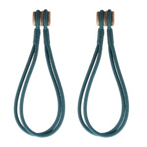 Evideco French Home Goods Magnetic Curtain Tiebacks – Double Braided Cord with Wooden Tips - 1 of 4