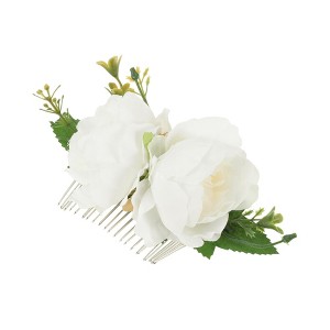 Unique Bargains Women's Portable Simulated Flowers Hair Clips Comb 1 Pc - 1 of 4