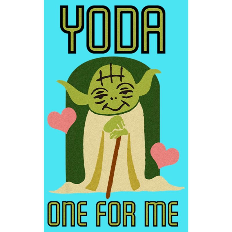 Girl's Star Wars Valentine's Day Cute Yoda One for Me Crop T-Shirt, 2 of 4