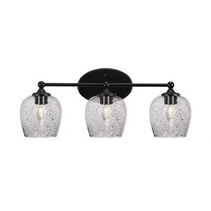 Toltec Lighting Capri 3 - Light Vanity in  Matte Black with 6" Smoke Bubble Shade - 1 of 1