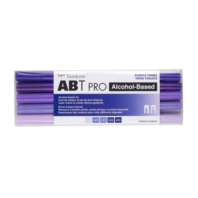 5ct ABT PRO Dual-Tip Alcohol Based Art Markers Purple Tones - Tombow