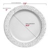 Smarty Had A Party 7.5" White with Silver Hammered Rim Round Plastic Appetizer/Salad Plates (120 Plates) - 3 of 4