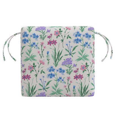 Skyline Furniture 18"x18" Outdoor Chair Cushion Botanical Multi: Water-Resistant, Zippered, Patio Decor