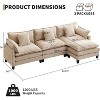 112'' Modern Sofa Modular Combination Cloud Sofa Modular Chenille Sectional Sofa Combo Set– L/U-Shaped Configurations with Ottoman 3-Seater - 2 of 4