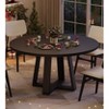 47 Inch Round Dining Table for 4-6 People, Circle Kitchen Table with Cross Base, Farmhouse Wood Dinner Table for Apartment - 3 of 4