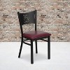 Emma and Oliver 2 Pack Coffee Back Metal Restaurant Chair - 2 of 4