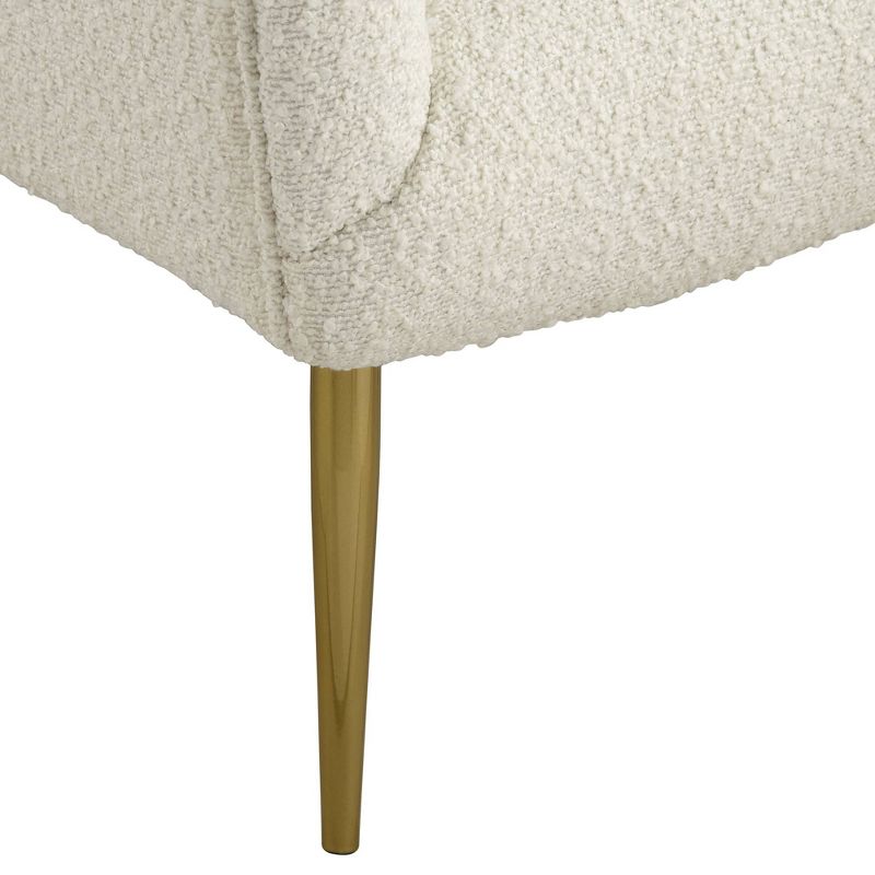 55 Downing Street Lina White Sheep Accent Chair with Gold Legs, 5 of 10